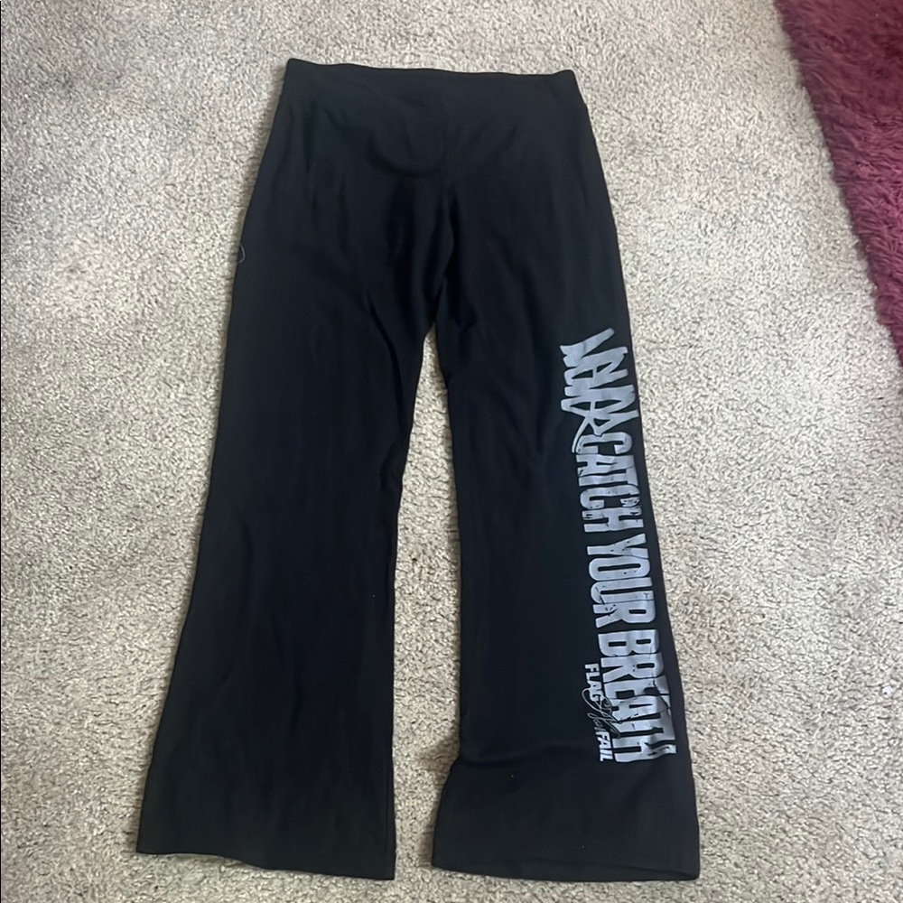 Vintage flag nor fail “never catch your breath”  yoga pants